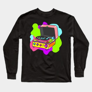 Neon Hippy 80s 90s Costume Retro Vintage Long Sleeve T-Shirt